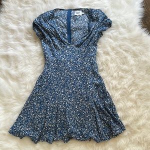 Princess polly floral blue mini dress
